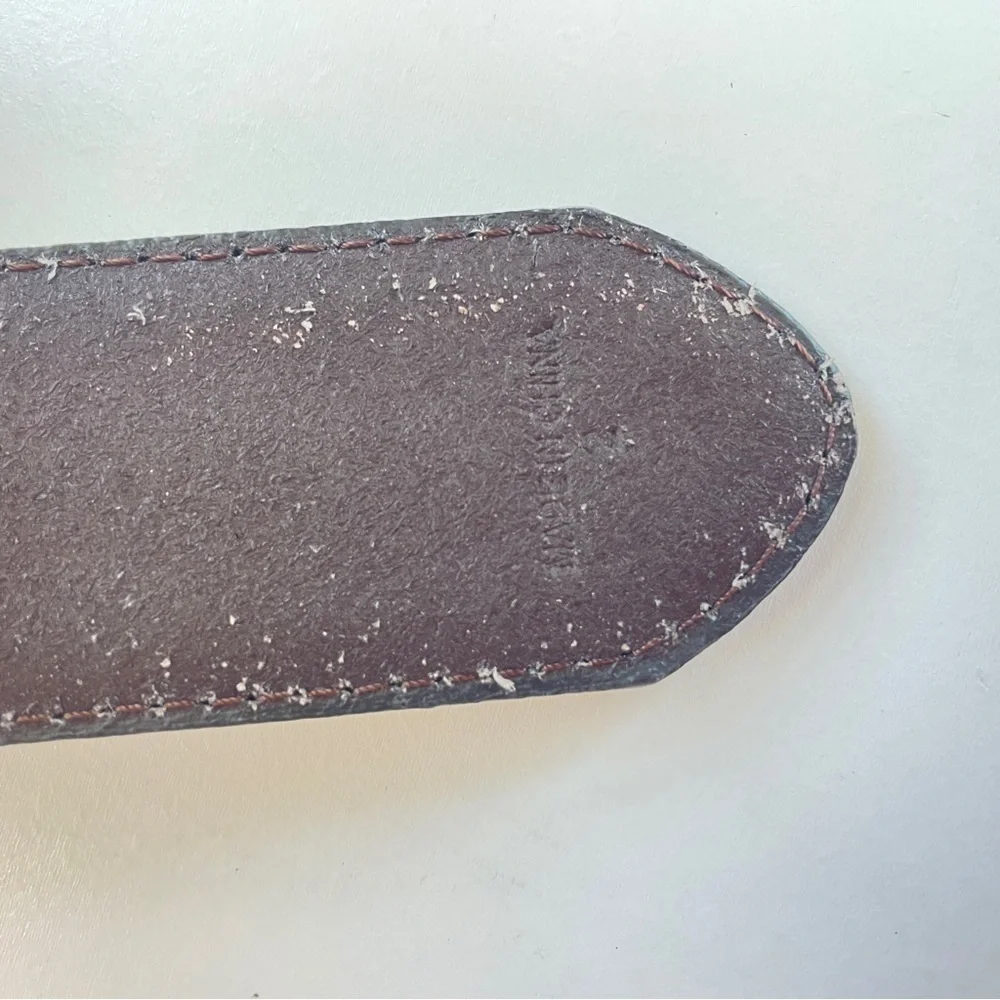 Blue Mountain NWOT Brown Leather Overlay Silver Concho Belt Western Small